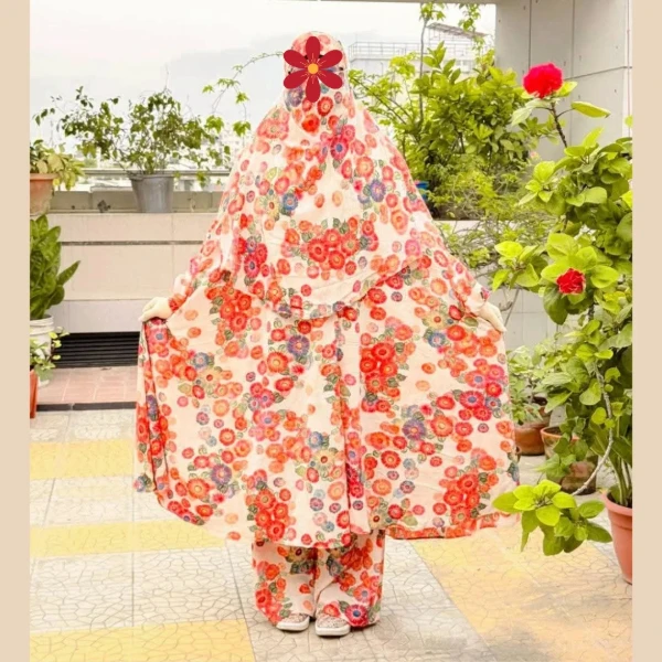 Cherry Georgette Fabric Khimar Set CG109