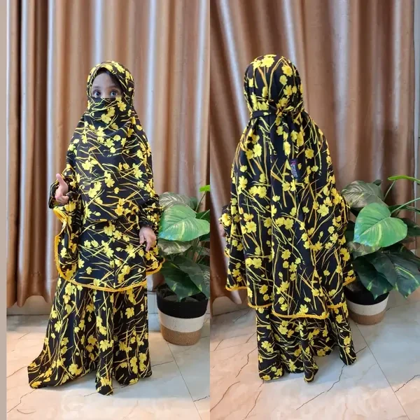 Kids Cherry Khimar Set Age 1 to 12 Customised KCK109