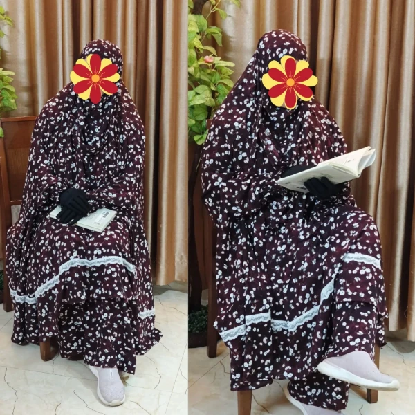 Cherry Georgette Fabric Khimar Set CG119