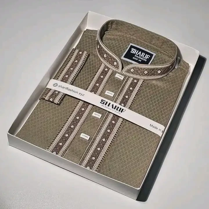 Premium Quality Ambroydary Cotton Biscos Panjabi P112