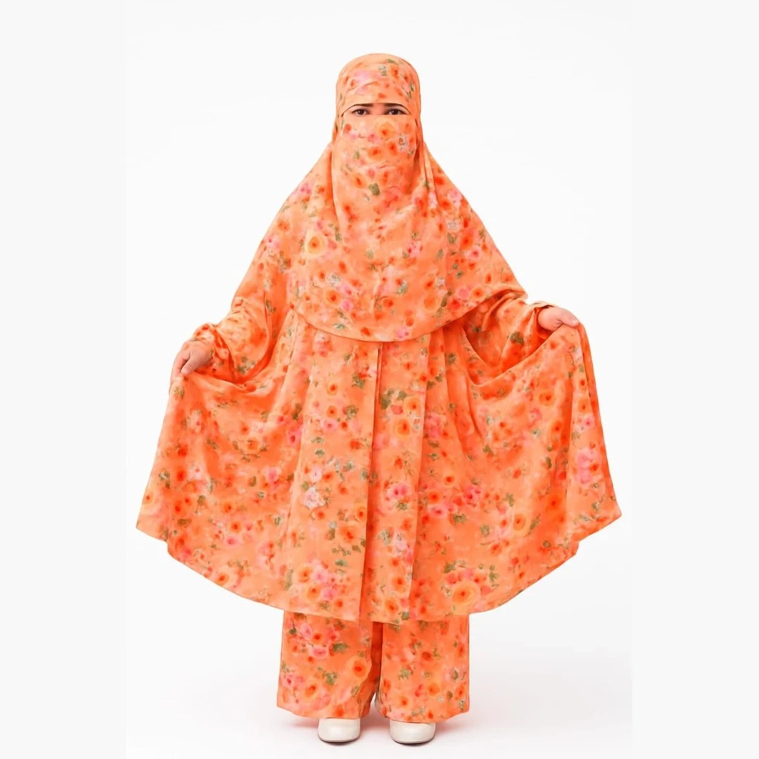 Kids alex cherry Khimar Set Age 1 to 12 Customized KCK121