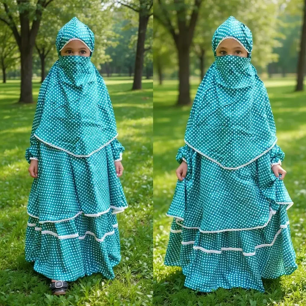 Kids Cotton Khimar Set KCK102