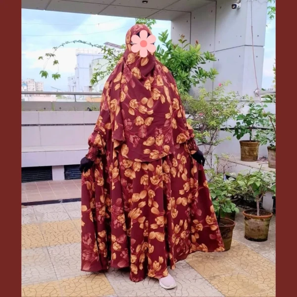 Cherry Georgette Fabric Full Long Jilbab CG120