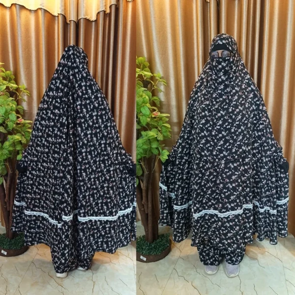 Cherry Georgette Fabric Khimar Set CG122