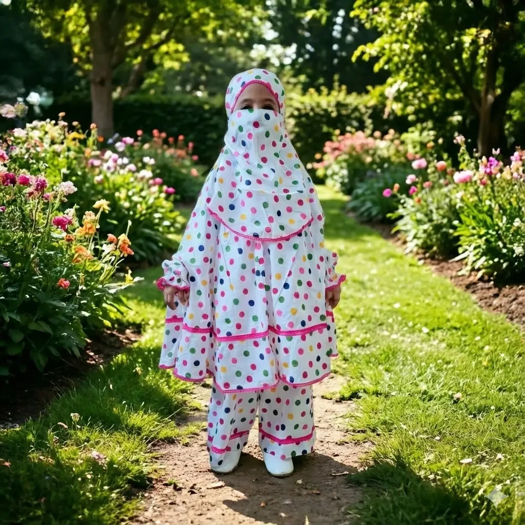 Kids Cotton Khimar Set  KCK112