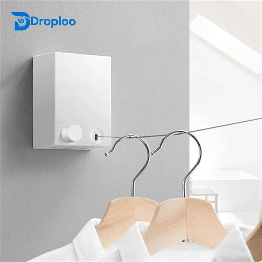 13.8 Feet Telescopic Clothes Hangers Indoor Outdoor Clothes Rack Wall Mounted Magic Laundry Hooks