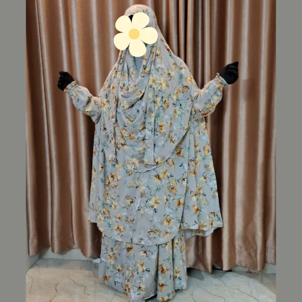 Cherry Georgette Fabric Khimar Scarf Set CG117