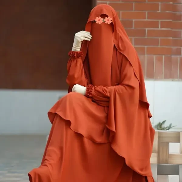 ? Cherry Burkha + Kuchi Hijab + Double Part Nose Niqab Muttaki107